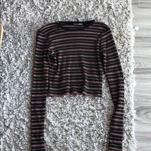 Brandy Melville striped cropped long sleeve!